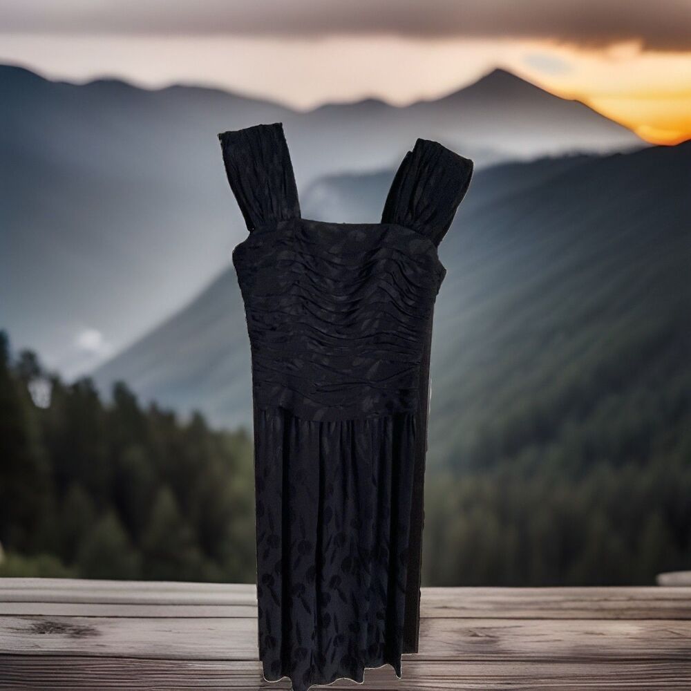 Argenti Women’s Black Dress Formal A-Line Size 12 Vintage Excellent Condition
